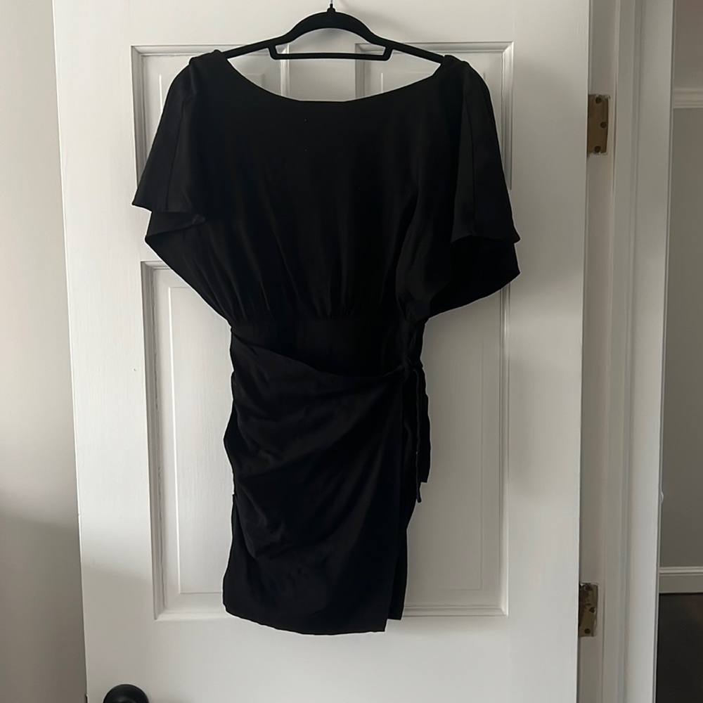 Free people little black dress with wrap tie and open back